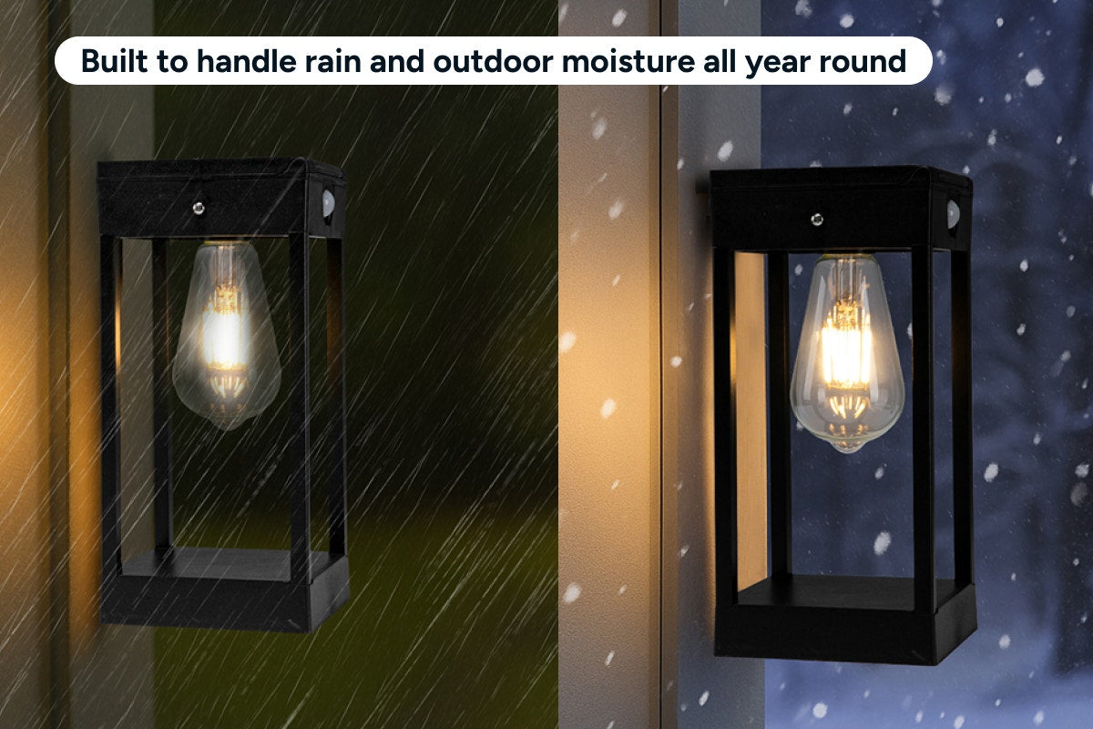 Solar Wall Sconce Light with Bulb (2 Pack)