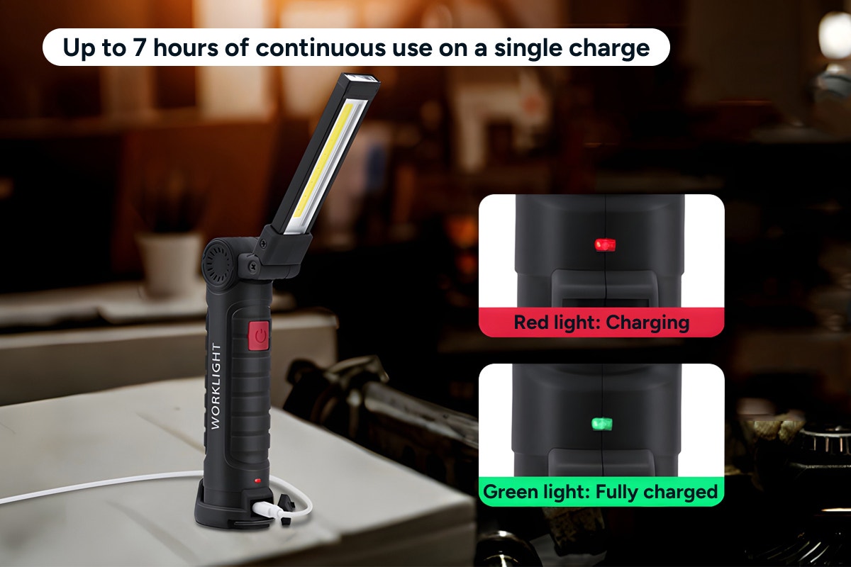 360° Foldable Rechargeable Magnetic LED Work Light (2 Pack)