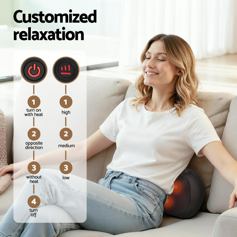 Livemor Neck Massager with Heat, Kneading, 34cm x 12cm x 17cm, USB Charging - SuperSaverAU - view 5