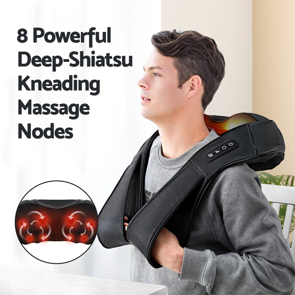Livemor Neck Massager 45cm with 8 Massage Nodes, Heating Function, Auto-Off - SuperSaverAU - view 3