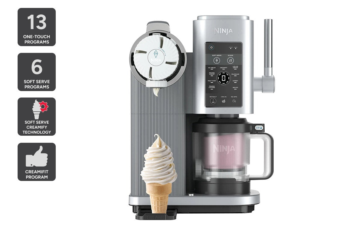 Ninja Swirl by CREAMi Soft Serve and Ice Cream Machine (Platinum Silver)