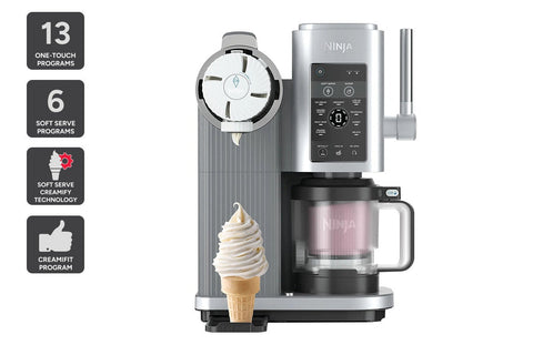 Ninja Swirl by CREAMi Soft Serve and Ice Cream Machine (Platinum Silver)