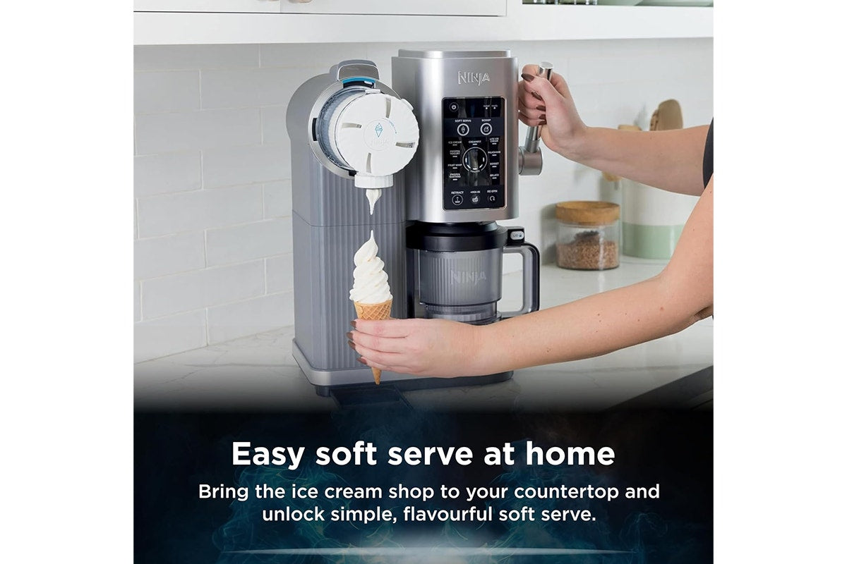 Ninja Swirl by CREAMi Soft Serve and Ice Cream Machine (Platinum Silver)