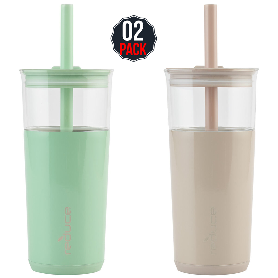 Reduce Aspen Glass Tumbler 591ml 2 Pack Matcha Sand - SuperSaverAU - view 1