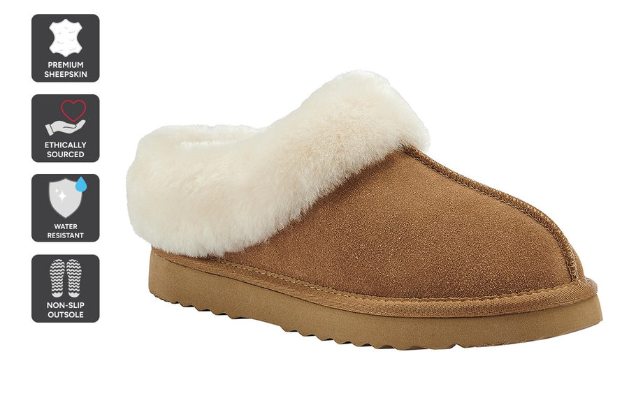 UGG Outback Premium Australian Sheepskin Fluffy Slip On Boot (Chestnut, Size 10M/11W US)