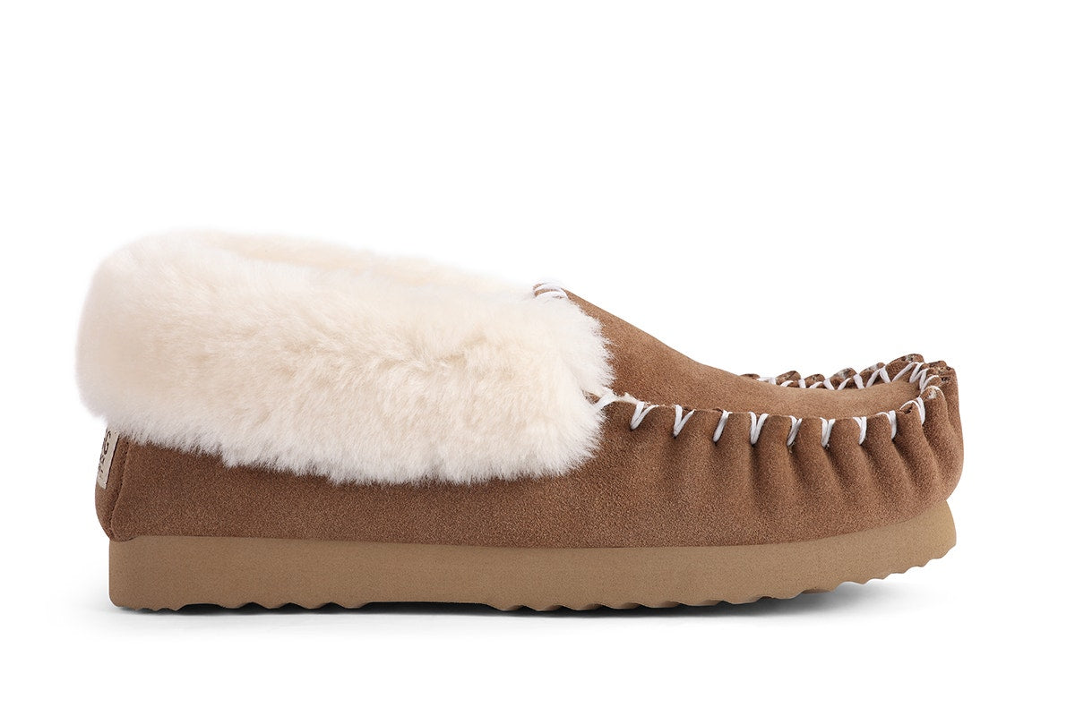 UGG Outback Premium Australian Sheepskin Moccasin Slipper (Chestnut, Size 12M/13W US)