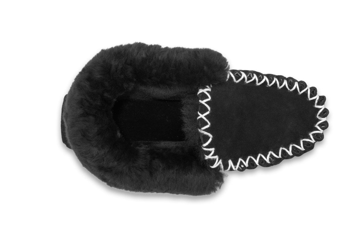 UGG Outback Premium Australian Sheepskin Moccasin Slipper (Black, Size 10M/11W US)