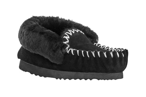 UGG Outback Premium Australian Sheepskin Moccasin Slipper (Black, Size 10M/11W US)