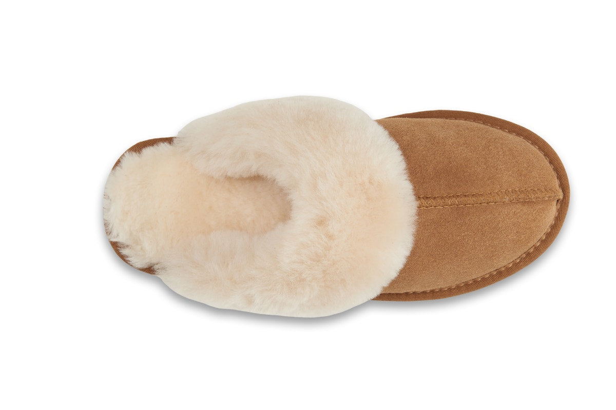 UGG Outback Premium Australian Sheepskin Platform Scuff Slides (Chestnut, Size 10M/11W US)