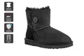 UGG Outback Premium Australian Sheepskin Short Button Boot (Black, Size 13M/14W US)