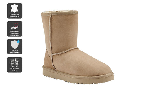 UGG Outback Premium Australian Sheepskin Short Classic Boot (Sand, Size 13M/14W US)