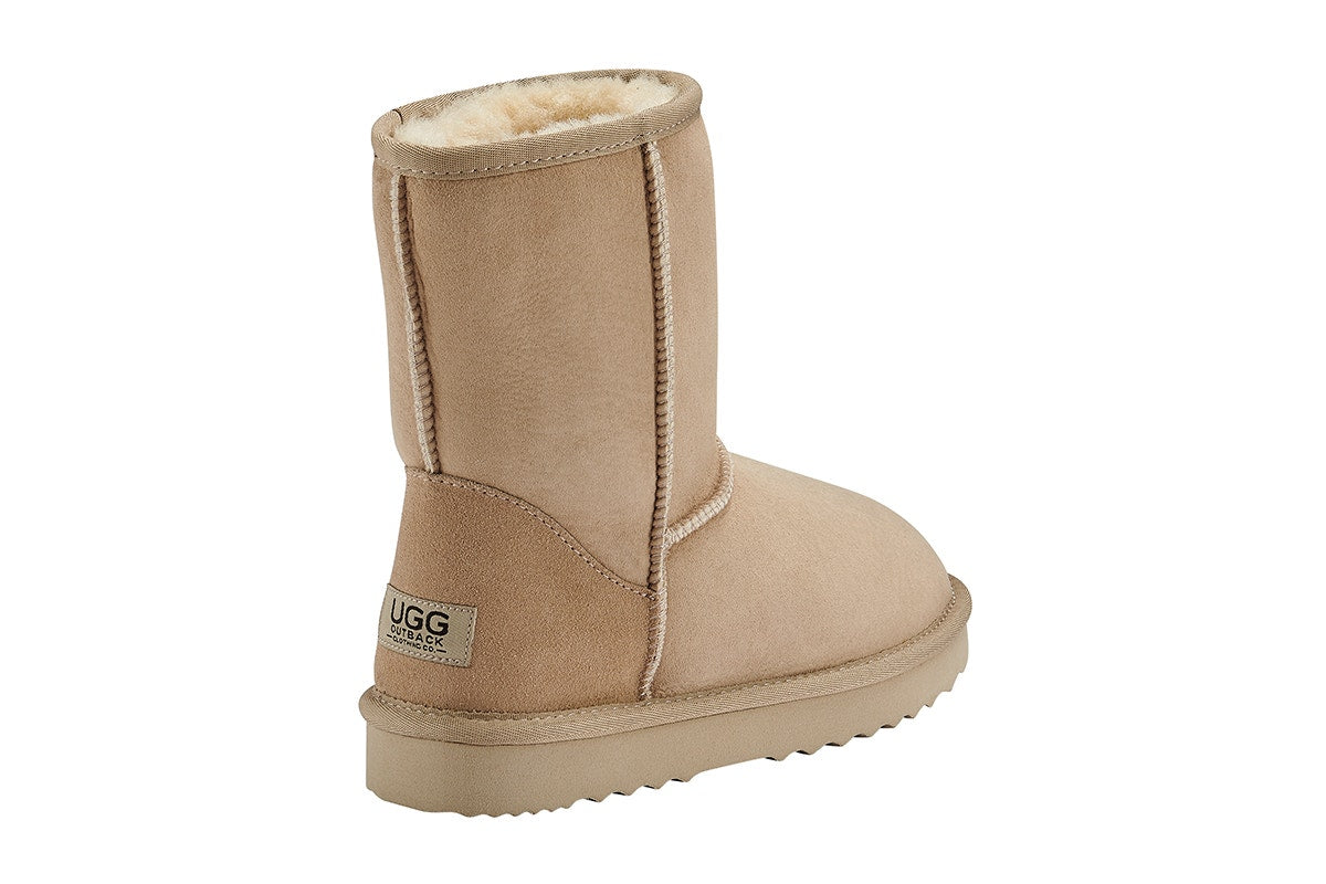 UGG Outback Premium Australian Sheepskin Short Classic Boot (Sand, Size 13M/14W US)