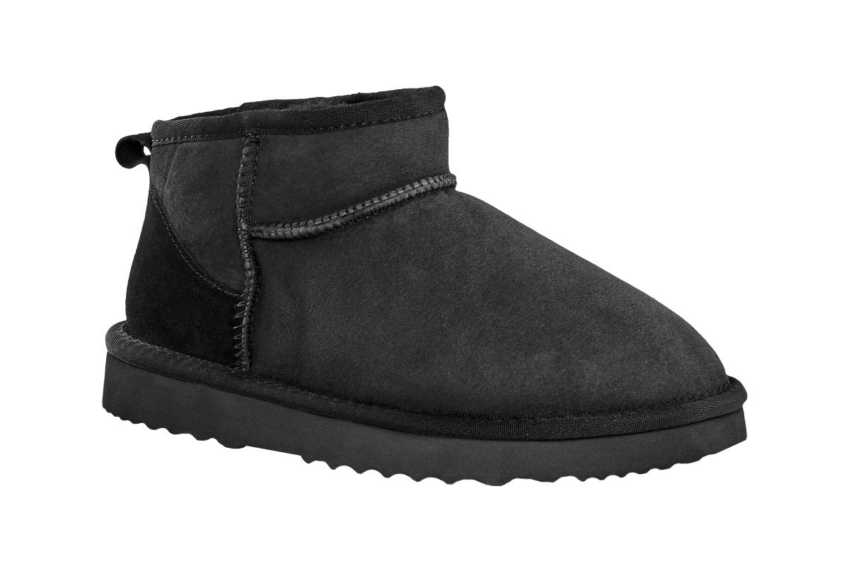 UGG Outback Premium Australian Sheepskin Ultra Mini Boot (Black, Size 5M/6W US)