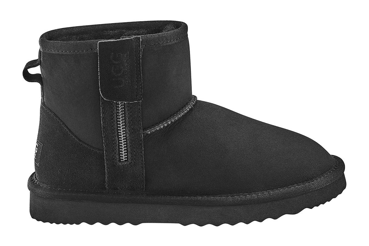 UGG Outback Premium Australian Sheepskin Zip Classic Boot (Black, Size 13M/14W US)