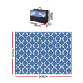 Gardeon Reversible Outdoor Rug – Blue 274 x 366cm with Carry Bag