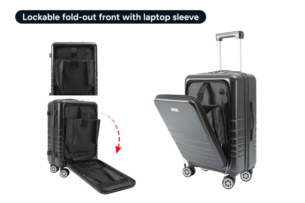 Orbis 20" Smart Carry On Suitcase (Black)
