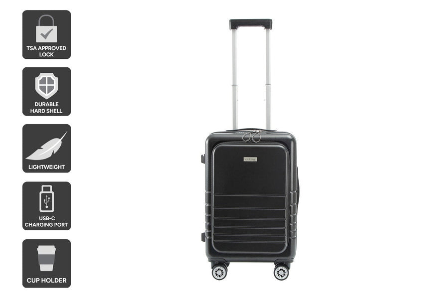 Orbis 20" Smart Carry On Suitcase (Black)