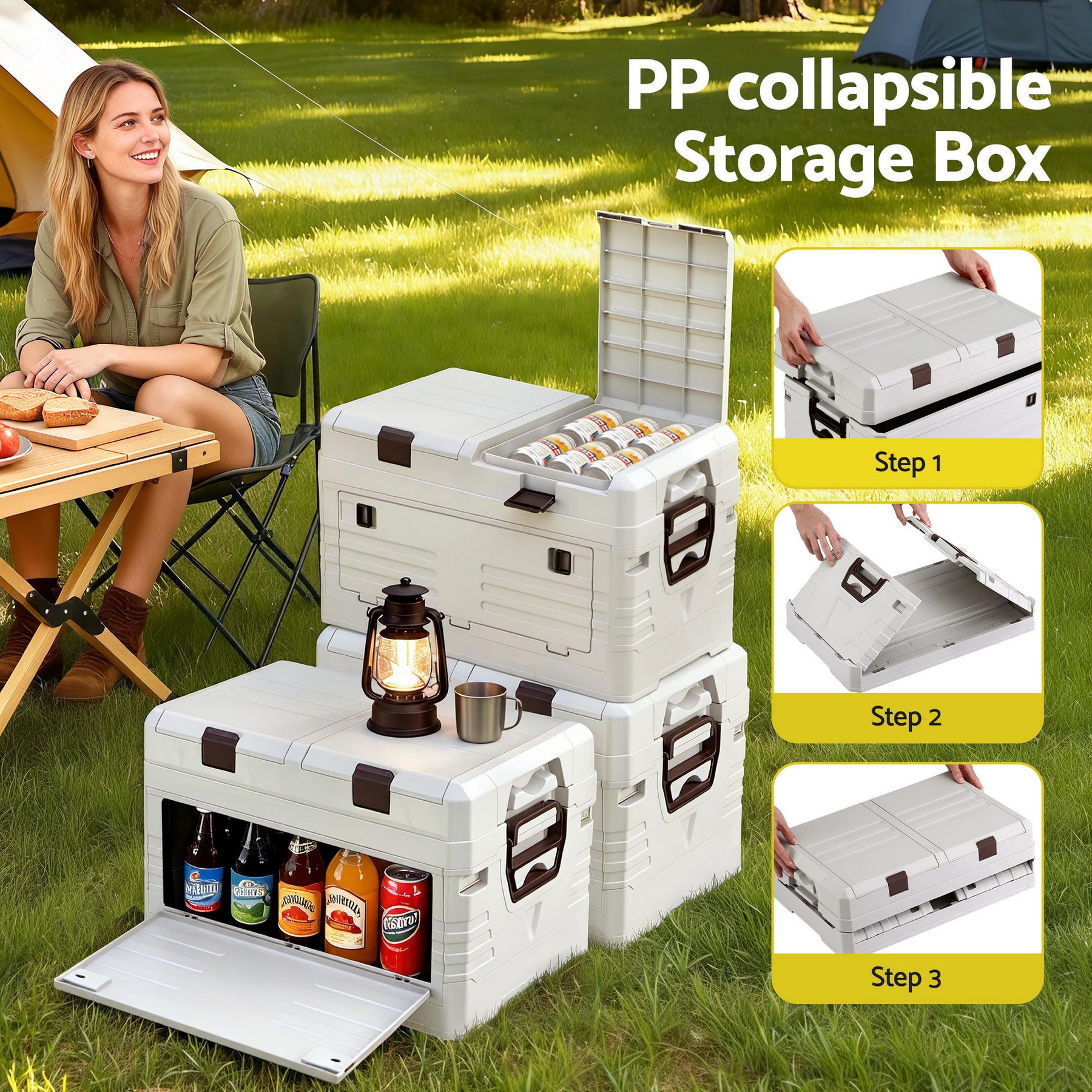 Gardeon 40L Outdoor Storage Box Foldable Camping Collapsible Bins Organizer - SuperSaverAU - view 4