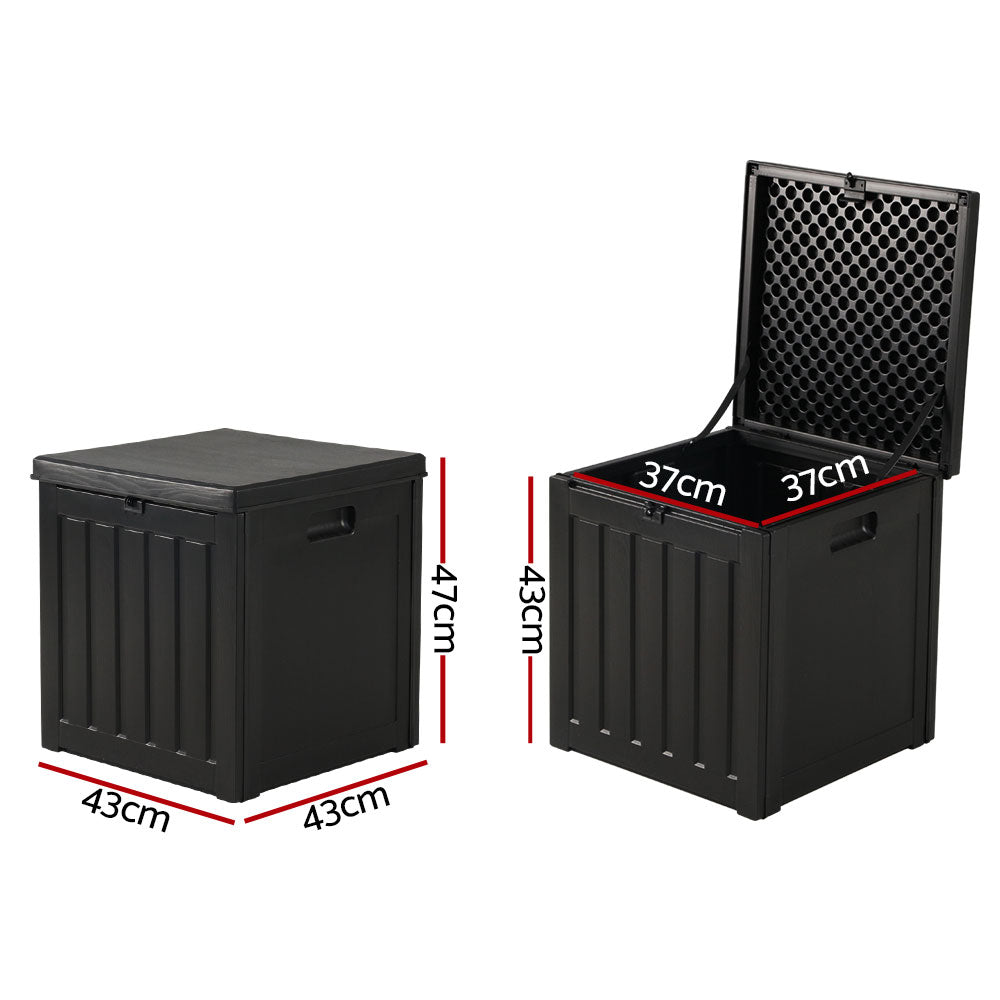 Gardeon Outdoor Storage Box - 80L, Lockable Garden Container in Black - SuperSaverAU - view 2