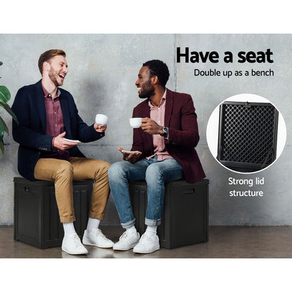 Gardeon Outdoor Storage Box - 80L, Lockable Garden Container in Black