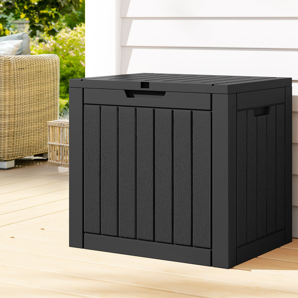 Gardeon Outdoor Storage Box 118L Container Lockable Garden Toy Tool Shed Black - SuperSaverAU - view 1