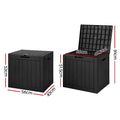 Gardeon Outdoor Storage Box 118L Container Lockable Garden Toy Tool Shed Black - SuperSaverAU - view 2