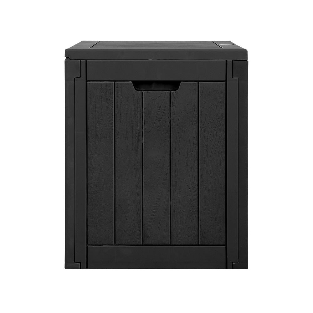 Gardeon Outdoor Storage Box 118L Container Lockable Garden Toy Tool Shed Black - SuperSaverAU - view 3
