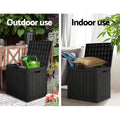 Gardeon Outdoor Storage Box 118L Container Lockable Garden Toy Tool Shed Black - SuperSaverAU - view 6