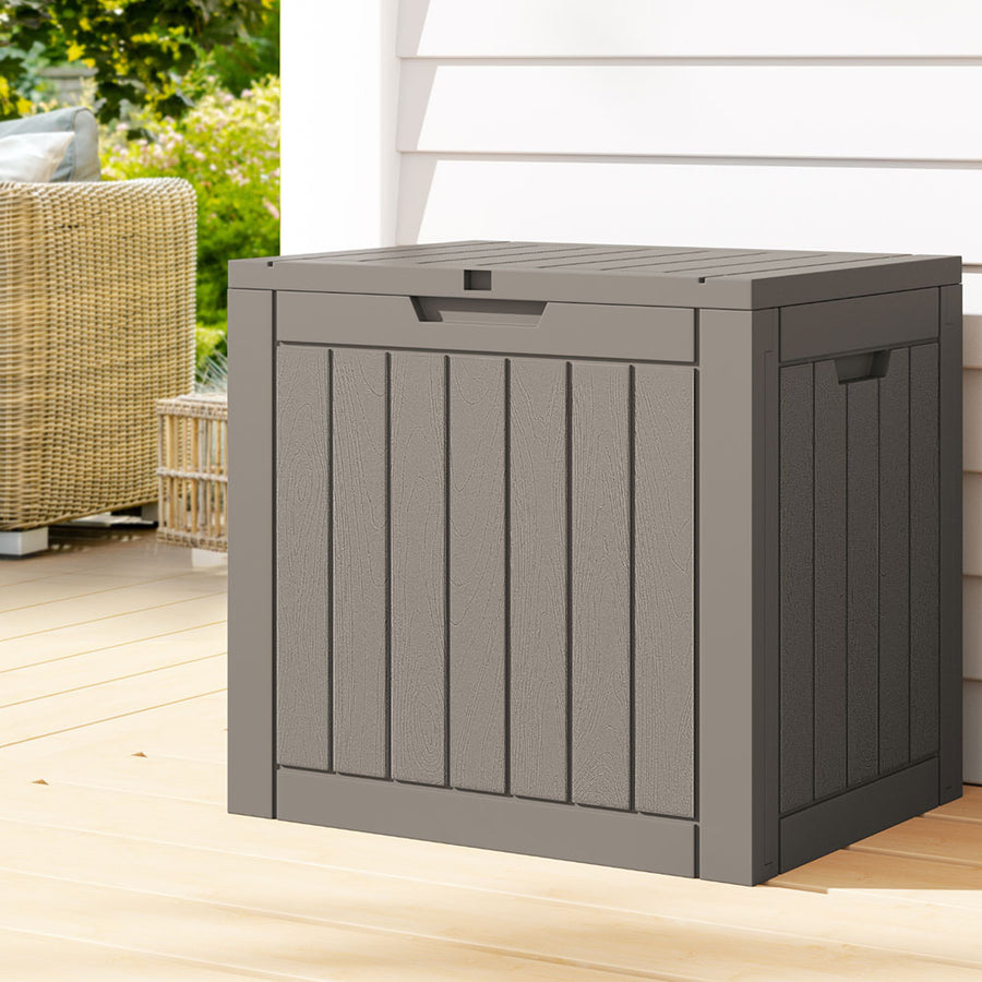 Gardeon Outdoor Storage Box 118L Container Lockable Garden Toy Tool Shed Grey - SuperSaverAU - view 1