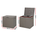 Gardeon Outdoor Storage Box 118L Container Lockable Garden Toy Tool Shed Grey - SuperSaverAU - view 2