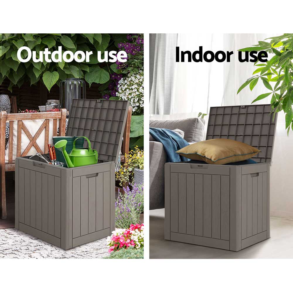 Gardeon Outdoor Storage Box 118L Container Lockable Garden Toy Tool Shed Grey - SuperSaverAU - view 6