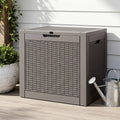 Gardeon 118L Brown Lockable Outdoor Storage Box Rattan Texture Garden Container