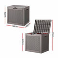 Gardeon 118L Brown Lockable Outdoor Storage Box Rattan Texture Garden Container