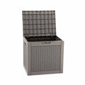 Gardeon 118L Brown Lockable Outdoor Storage Box Rattan Texture Garden Container