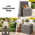Gardeon 118L Brown Lockable Outdoor Storage Box Rattan Texture Garden Container