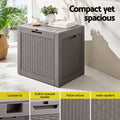 Gardeon 118L Brown Lockable Outdoor Storage Box Rattan Texture Garden Container