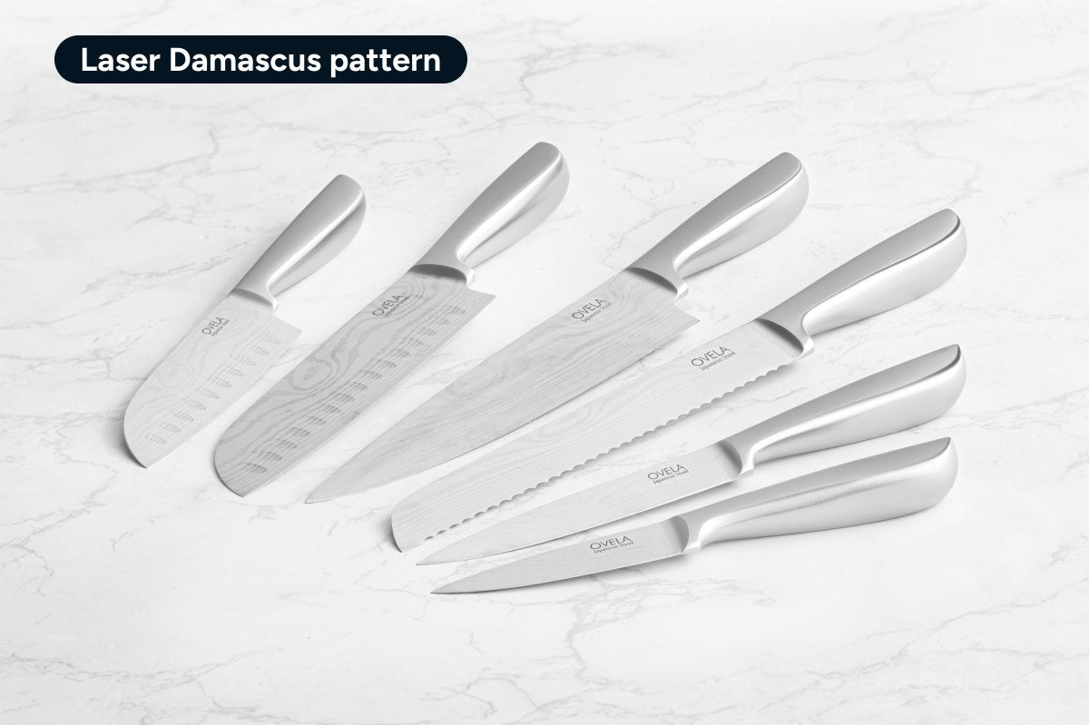 Ovela 7 Piece Japanese Steel Knife Block Set