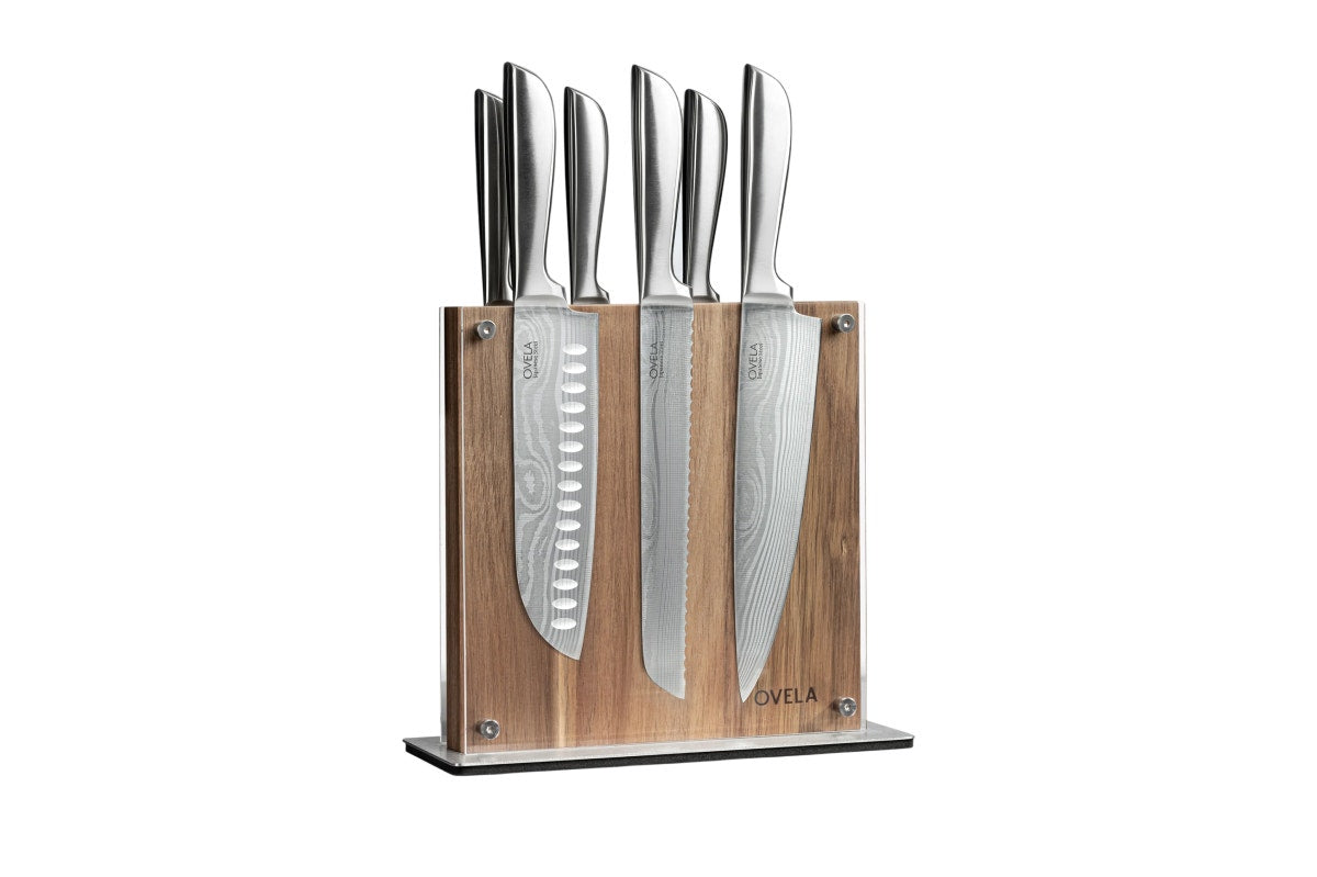 Ovela 7 Piece Japanese Steel Knife Block Set