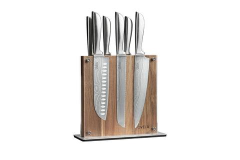 Ovela 7 Piece Japanese Steel Knife Block Set