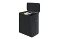 Ovela 120L Laundry Separation Basket with Lid - 3 Sections (Dark Grey)