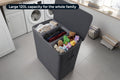 Ovela 120L Laundry Separation Basket with Lid - 3 Sections (Dark Grey)