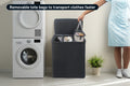 Ovela 120L Laundry Separation Basket with Lid - 3 Sections (Dark Grey)