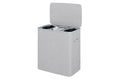 Ovela 120L Laundry Separation Basket with Lid - 3 Sections (Light Grey)