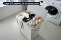 Ovela 120L Laundry Separation Basket with Lid - 3 Sections (Light Grey)