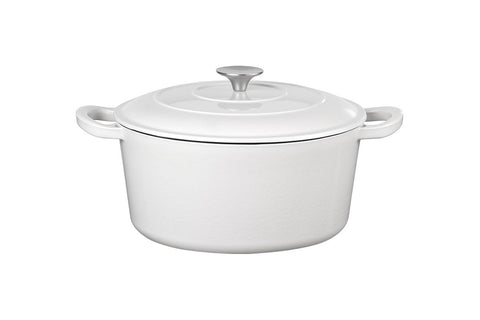 Ovela 5.6L Cast Iron Round Casserole (White)