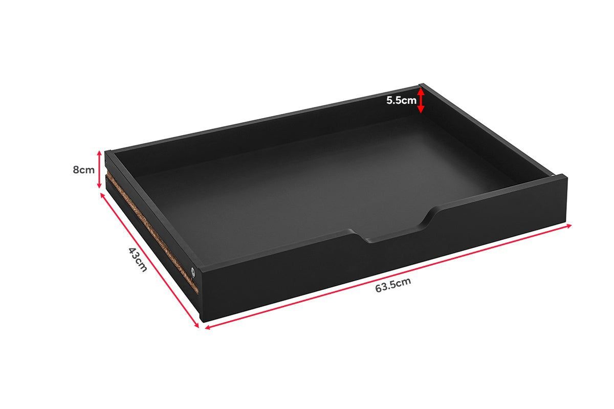 Ovela Alice Wide Mobile Office Drawers (Black)