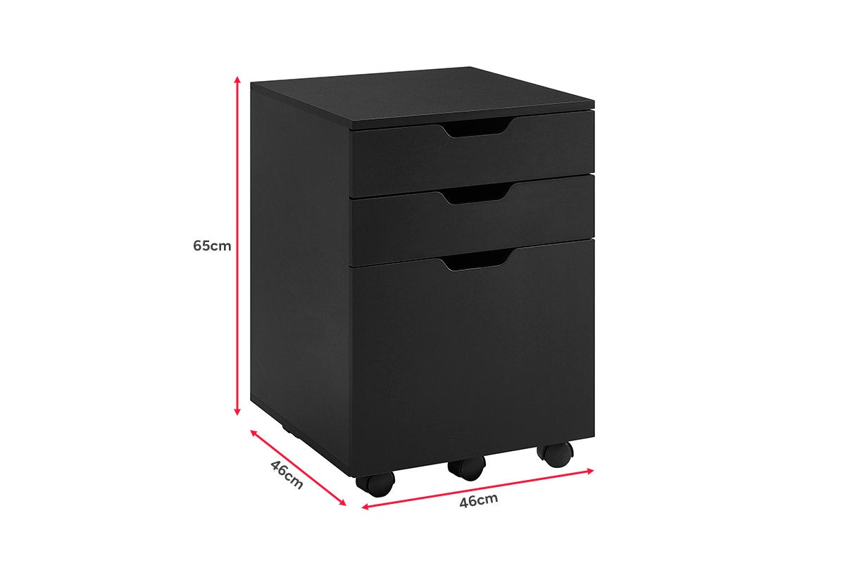 Ovela Alice Mobile Filing Cabinet (Black)