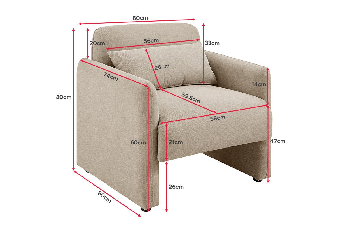Ovela Asher Accent Chair (Light Brown)