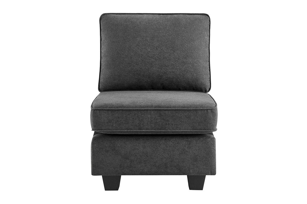 Ovela Atlas 5 Seater Modular Sofa with Reversible Chaise (Dark Grey)