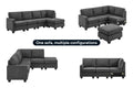 Ovela Atlas 5 Seater Modular Sofa with Reversible Chaise (Dark Grey)
